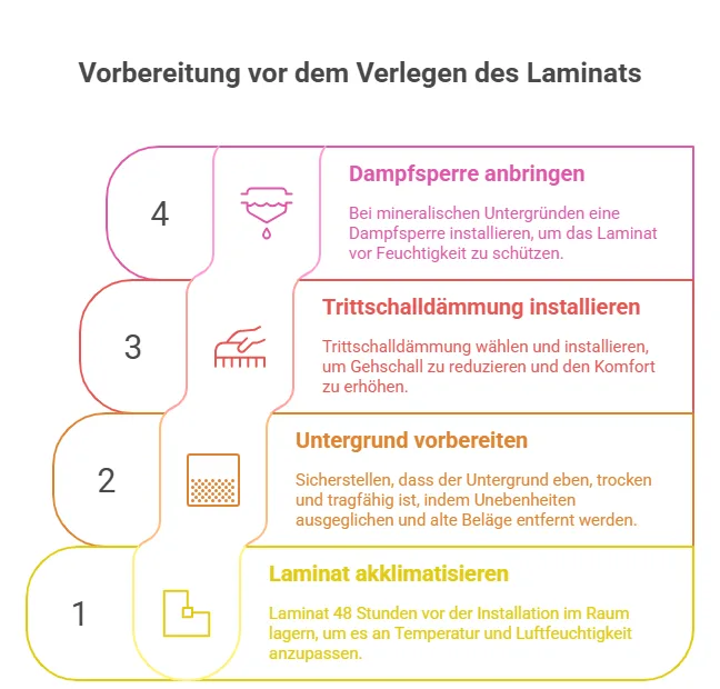 Vorbereitung vor dem Verlegen des Laminats - MeinBoden+