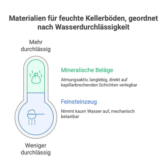 Empfohlene Materialien für feuchte Keller 