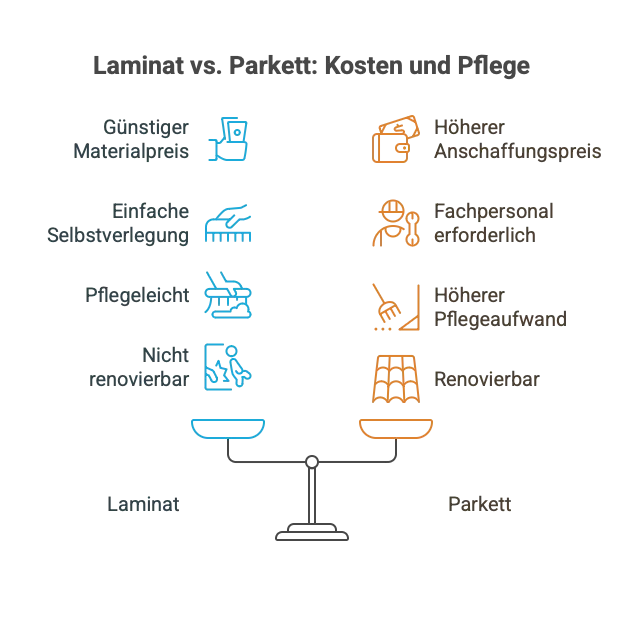 Laminat vs. Parkett Kosten und Pflege